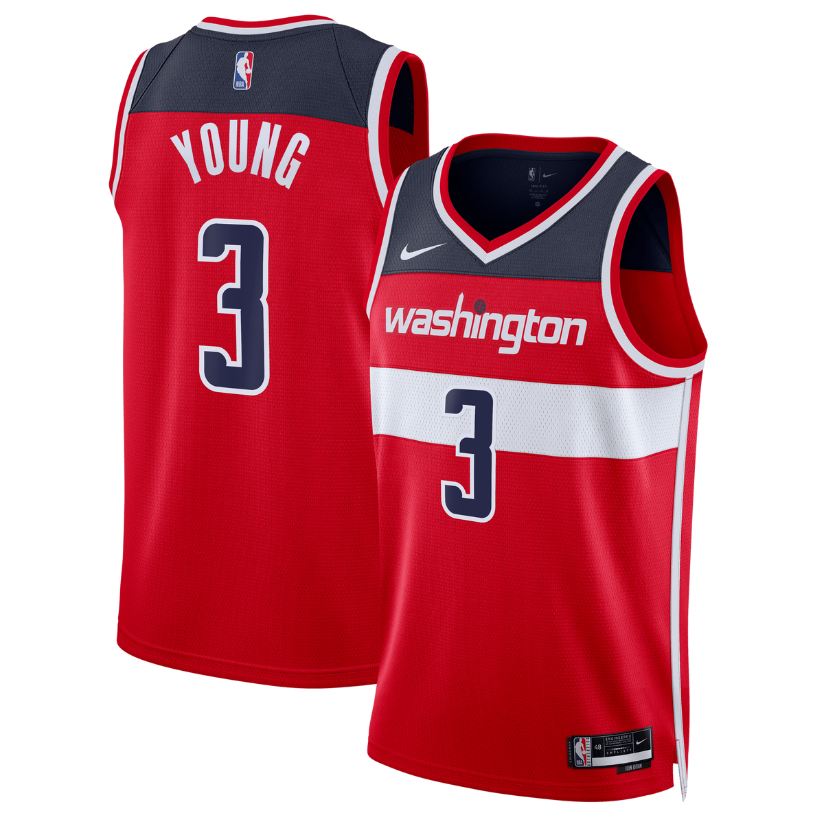 Washington Wizards Icon Edition Swingman Basketball Jersey- Red- Trae Young- Unisex basketball fan jersey
