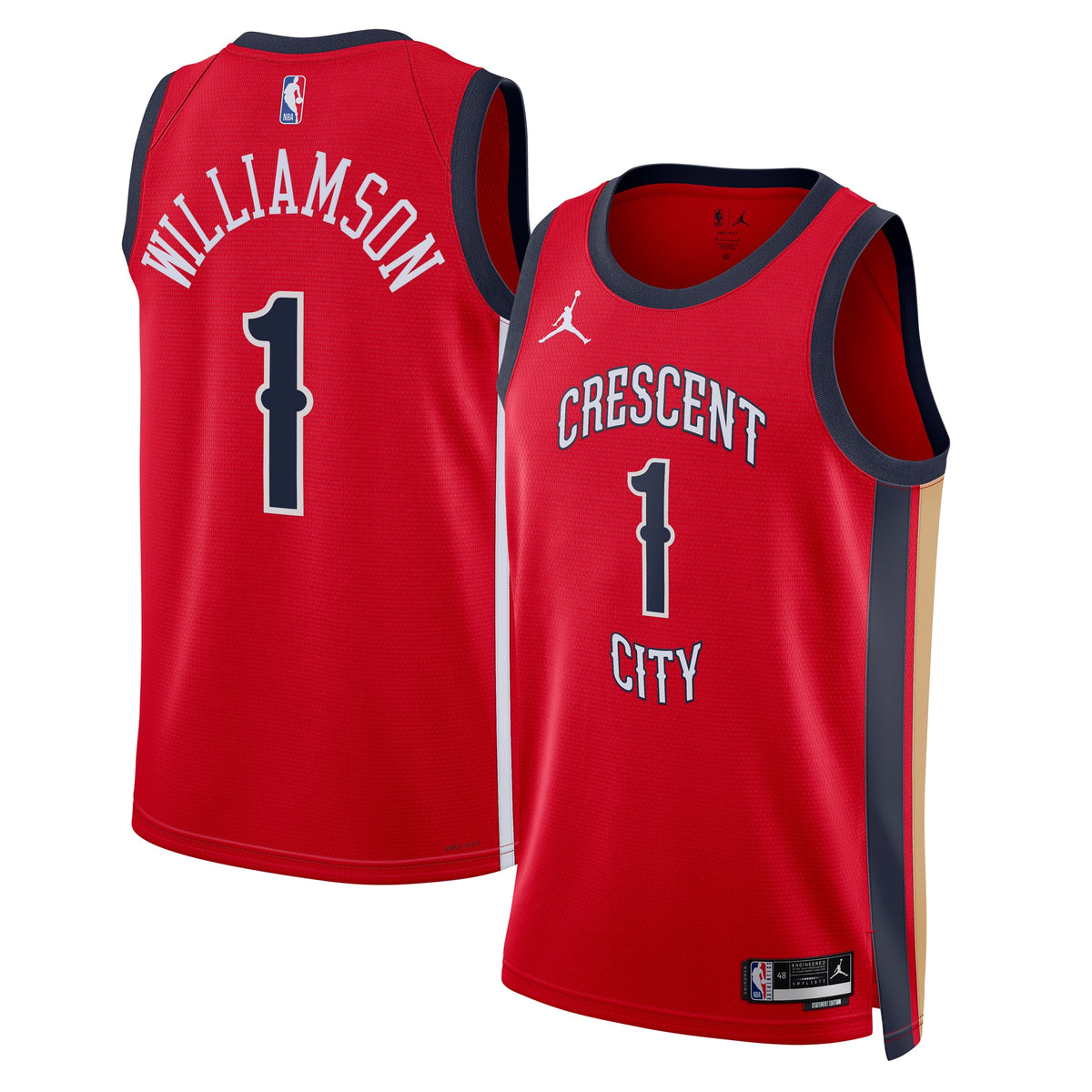 New Orleans Pelicans Brand Statement Edition Swingman Basketball Jersey- Red- Zion Williamson- Unisex basketball fan jersey
