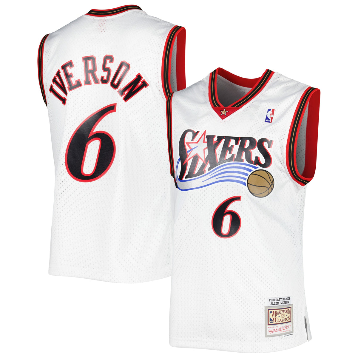 Allen Iverson White Philadelphia 76ers 2002/03 Hardwood Classics Swingman Basketball Jersey basketball fan jersey
