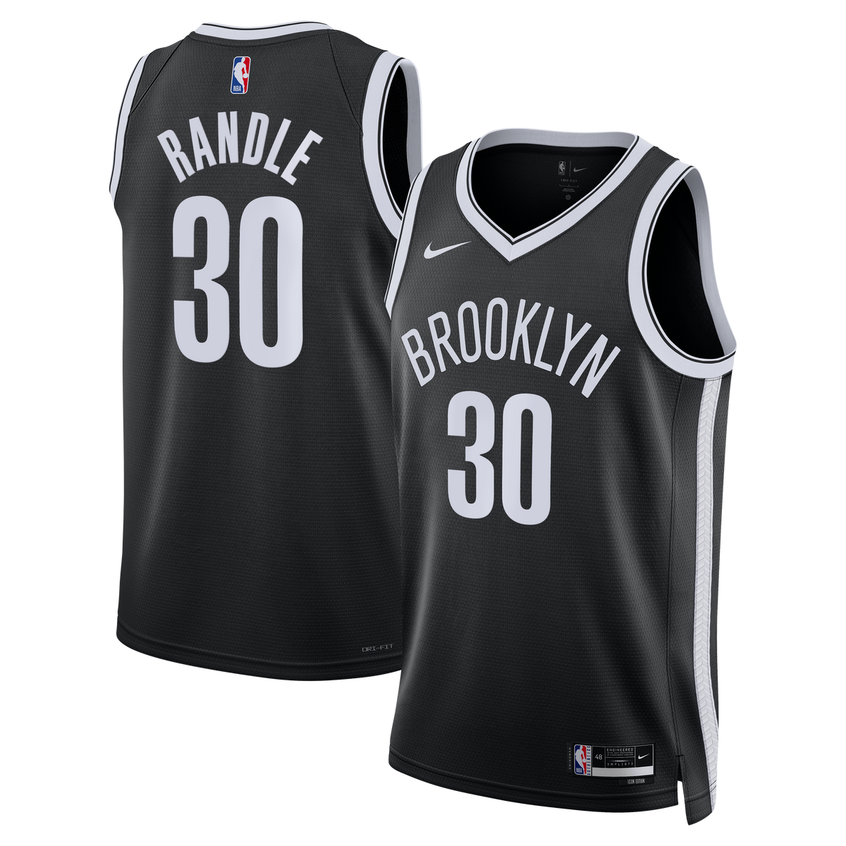 Brooklyn Nets Icon Swingman Basketball Jersey- Black- Julius Randle- Unisex basketball fan jersey