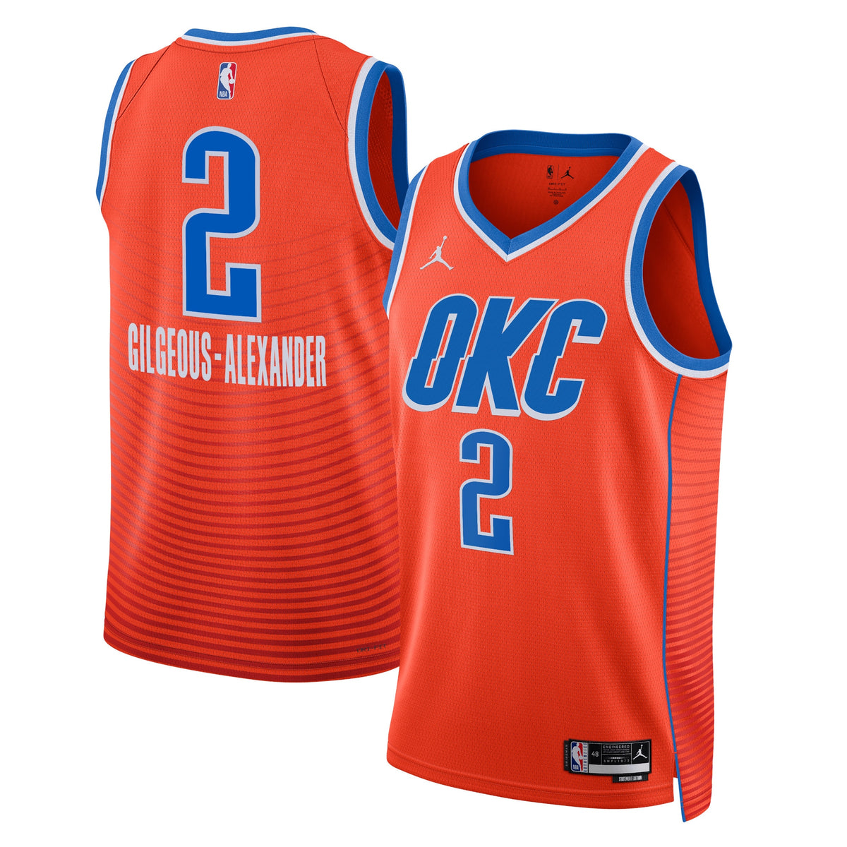 Oklahoma City Thunder Statement Edition Swingman Basketball Jersey- Orange- Shai Gilgeous- Alexander- Unisex basketball fan j