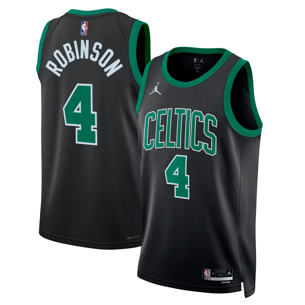 Boston Celtics Brand Statement Edition Swingman Basketball Jersey- Black- Mitchell Robinson- Unisex basketball fan jersey