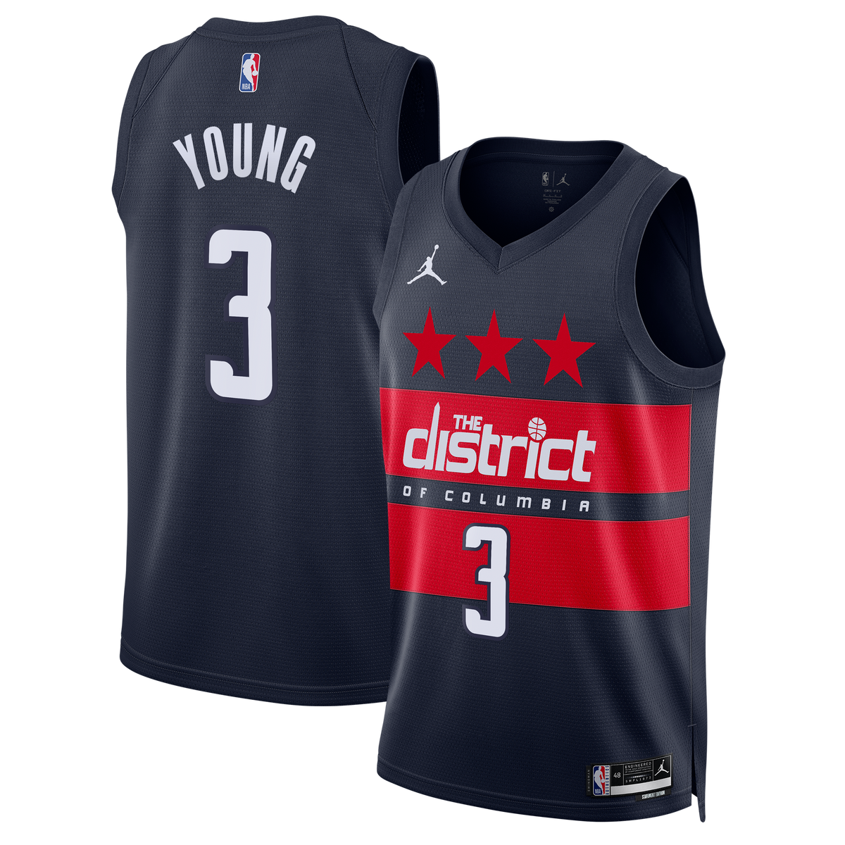 Washington Wizards Brand Statement Edition Swingman Basketball Jersey- Navy- Trae Young basketball fan jersey