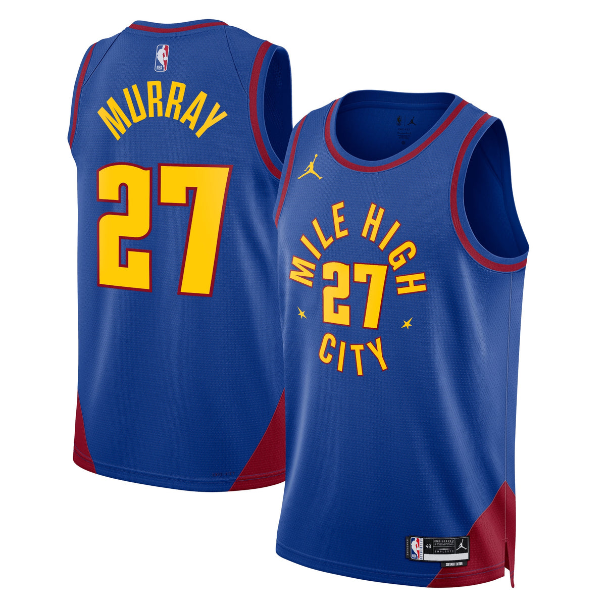 Denver Nuggets Statement Edition Swingman Basketball Jersey- Blue- Jamal Murray- Unisex basketball fan jersey