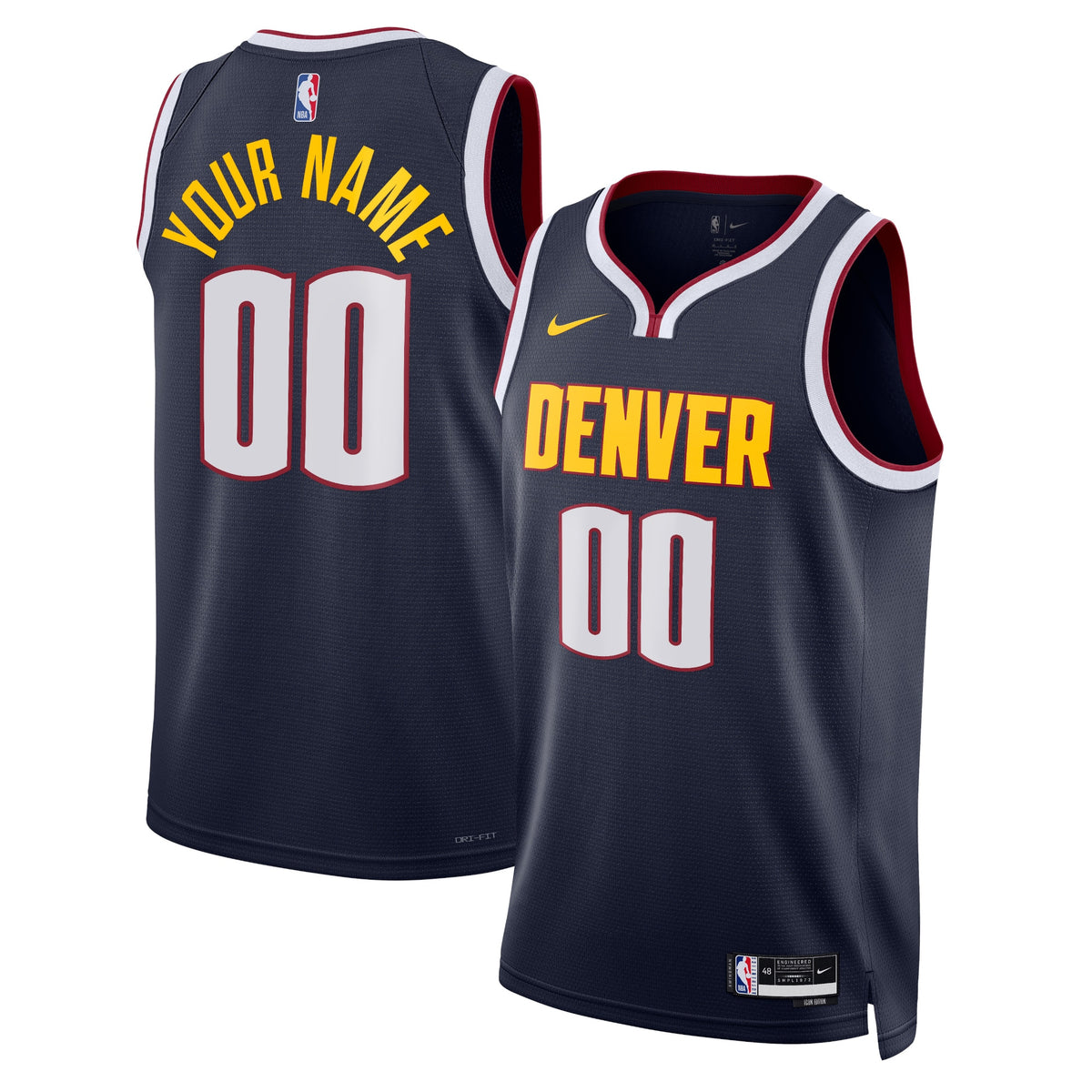 Denver Nuggets Icon Swingman Basketball Jersey- Custom- Unisex basketball fan jersey